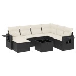 vidaXL Set mobilier de grădină cu perne, 8 piese, negru, poliratan vidaXL Set mobilier de grădină cu perne, 8 piese, negru, poliratan