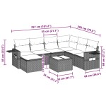 vidaXL Set mobilier de grădină cu perne, 8 piese gri deschis poliratan vidaXL Set mobilier de grădină cu perne, 8 piese gri deschis poliratan