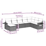 vidaXL Set mobilier de grădină cu perne, 8 piese, negru, poliratan vidaXL Set mobilier de grădină cu perne, 8 piese, negru, poliratan