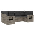 vidaXL Set mobilier grădină cu perne, 6 piese, gri, poliratan vidaXL Set mobilier grădină cu perne, 6 piese, gri, poliratan