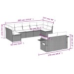 vidaXL Set mobilier de grădină cu perne, 9 piese, negru, poliratan vidaXL Set mobilier de grădină cu perne, 9 piese, negru, poliratan