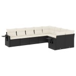 vidaXL Set mobilier de grădină cu perne, 9 piese, negru, poliratan vidaXL Set mobilier de grădină cu perne, 9 piese, negru, poliratan