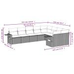vidaXL Set mobilier de grădină cu perne, 9 piese, negru, poliratan vidaXL Set mobilier de grădină cu perne, 9 piese, negru, poliratan