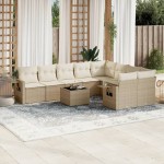 vidaXL Set canapele de grădină cu perne, 10 piese, bej, poliratan