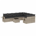 vidaXL Set canapele de grădină cu perne 10 piese gri deschis poliratan vidaXL Set canapele de grădină cu perne 10 piese gri deschis poliratan