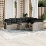 vidaXL Set canapele de grădină cu perne 10 piese gri deschis poliratan vidaXL Set canapele de grădină cu perne 10 piese gri deschis poliratan