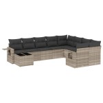 vidaXL Set canapele de grădină cu perne 10 piese gri deschis poliratan vidaXL Set canapele de grădină cu perne 10 piese gri deschis poliratan