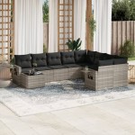 vidaXL Set canapele de grădină cu perne 10 piese gri deschis poliratan vidaXL Set canapele de grădină cu perne 10 piese gri deschis poliratan