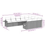 vidaXL Set canapele de grădină cu perne, 10 piese, negru, poliratan