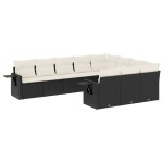 vidaXL Set canapele de grădină cu perne, 10 piese, negru, poliratan vidaXL Set canapele de grădină cu perne, 10 piese, negru, poliratan