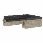 vidaXL Set canapele de grădină cu perne 10 piese gri deschis poliratan vidaXL Set canapele de grădină cu perne 10 piese gri deschis poliratan