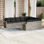 vidaXL Set canapele de grădină cu perne 10 piese gri deschis poliratan vidaXL Set canapele de grădină cu perne 10 piese gri deschis poliratan
