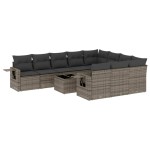 vidaXL Set canapele de grădină cu perne, 11 piese, gri, poliratan vidaXL Set canapele de grădină cu perne, 11 piese, gri, poliratan