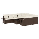 vidaXL Set canapele de grădină cu perne, 11 piese, maro, poliratan vidaXL Set canapele de grădină cu perne, 11 piese, maro, poliratan