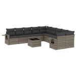 vidaXL Set canapele de grădină cu perne, 11 piese, gri, poliratan vidaXL Set canapele de grădină cu perne, 11 piese, gri, poliratan