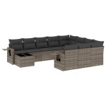 vidaXL Set canapele de grădină cu perne, 11 piese, gri, poliratan vidaXL Set canapele de grădină cu perne, 11 piese, gri, poliratan