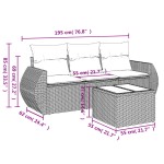 vidaXL Set canapea de grădină cu perne, 4 piese, gri deschis poliratan vidaXL Set canapea de grădină cu perne, 4 piese, gri deschis poliratan