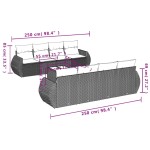 vidaXL Set mobilier de grădină cu perne, 9 piese, negru, poliratan