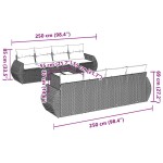 vidaXL Set mobilier de grădină cu perne, 9 piese, negru, poliratan