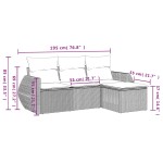 vidaXL Set canapea de grădină cu perne, 4 piese, gri deschis poliratan vidaXL Set canapea de grădină cu perne, 4 piese, gri deschis poliratan