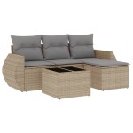vidaXL Set canapele de grădină cu perne, 5 piese, bej, poliratan