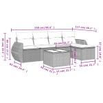 vidaXL Set mobilier grădină cu perne, 6 piese, gri, poliratan