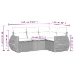 vidaXL Set canapea de grădină cu perne, 4 piese, gri deschis poliratan vidaXL Set canapea de grădină cu perne, 4 piese, gri deschis poliratan
