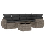 vidaXL Set mobilier grădină cu perne, 6 piese, gri, poliratan