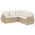 vidaXL Set canapele de grădină cu perne, 5 piese, bej, poliratan vidaXL Set canapele de grădină cu perne, 5 piese, bej, poliratan