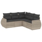 vidaXL Set canapele de grădină cu perne, 5 piese gri deschis poliratan