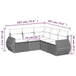 vidaXL Set canapele de grădină cu perne, 5 piese gri deschis poliratan