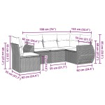 vidaXL Set canapele de grădină cu perne, 5 piese gri deschis poliratan