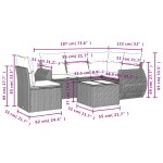 vidaXL Set mobilier grădină cu perne, 6 piese, gri, poliratan