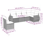 vidaXL Set mobilier grădină cu perne, 6 piese, gri, poliratan