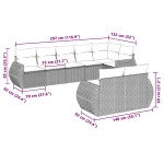 vidaXL Set mobilier de grădină cu perne, 8 piese gri deschis poliratan