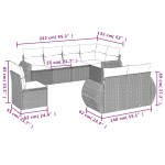 vidaXL Set mobilier de grădină cu perne, 8 piese gri deschis poliratan