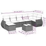 vidaXL Set mobilier de grădină cu perne, 8 piese gri deschis poliratan