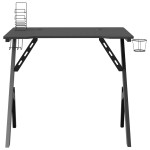 vidaXL Birou de gaming cu picioare în formă de Y, negru, 90x60x75 cm