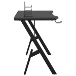 vidaXL Birou de gaming cu picioare în formă de Y, negru, 90x60x75 cm