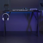vidaXL Birou de gaming cu picioare formă Y, negru, 110x60x75 cm