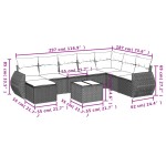 vidaXL Set mobilier de grădină cu perne, 8 piese, negru, poliratan vidaXL Set mobilier de grădină cu perne, 8 piese, negru, poliratan