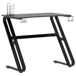 vidaXL Birou de gaming cu picioare în formă de ZZ, negru, 90x60x75 cm