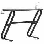 vidaXL Birou de gaming cu picioare în formă de ZZ, negru, 90x60x75 cm