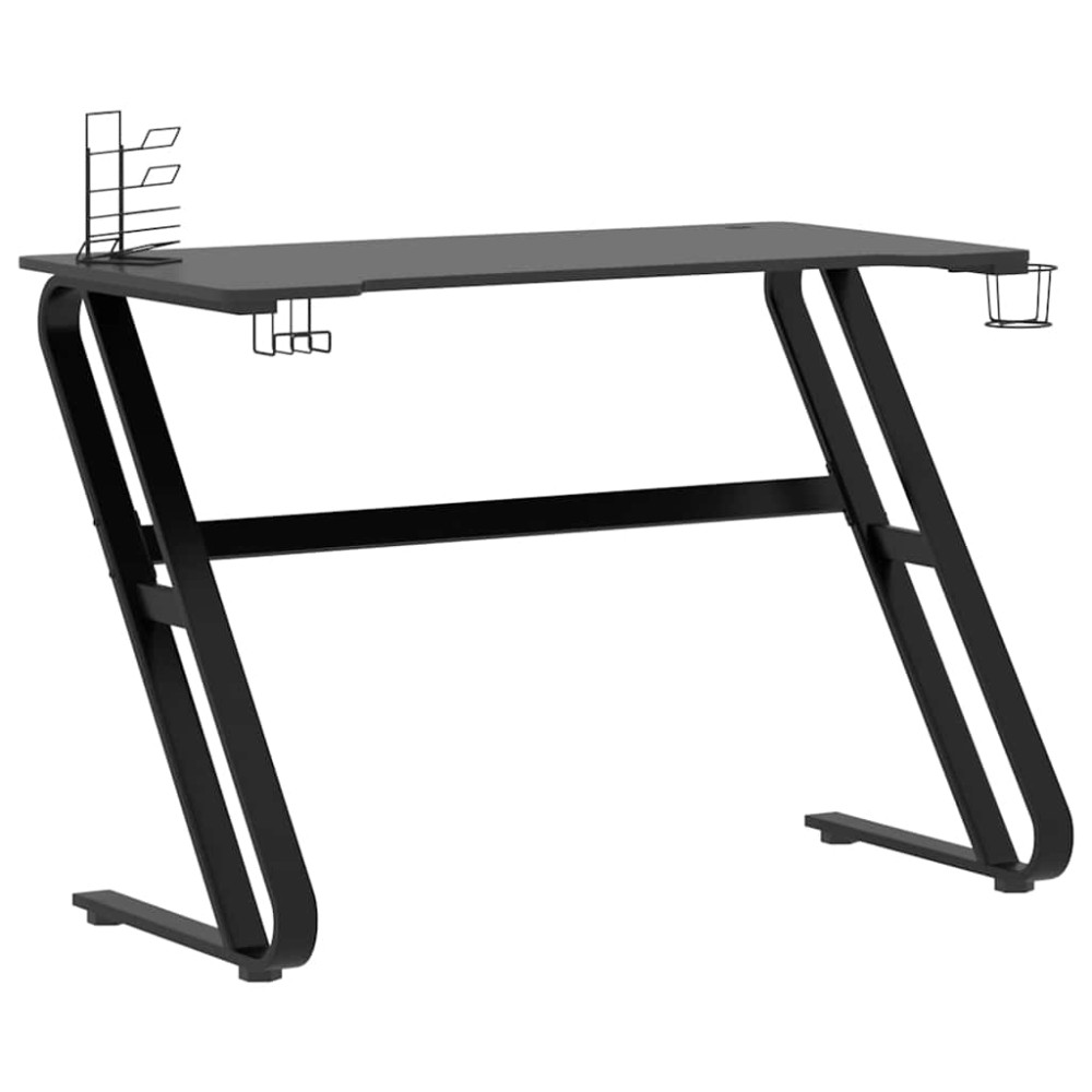 vidaXL Birou de gaming cu picioare în formă de ZZ, negru, 110x60x75 cm
