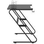 vidaXL Birou de gaming cu picioare în formă de ZZ, negru, 110x60x75 cm