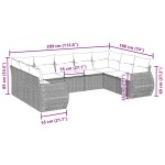 vidaXL Set mobilier de grădină cu perne, 9 piese, negru, poliratan vidaXL Set mobilier de grădină cu perne, 9 piese, negru, poliratan