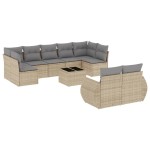 vidaXL Set canapele de grădină cu perne, 10 piese, bej, poliratan vidaXL Set canapele de grădină cu perne, 10 piese, bej, poliratan