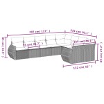 vidaXL Set mobilier de grădină cu perne, 9 piese, negru, poliratan
