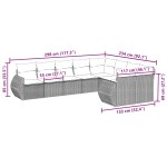 vidaXL Set mobilier de grădină cu perne, 9 piese, negru, poliratan vidaXL Set mobilier de grădină cu perne, 9 piese, negru, poliratan