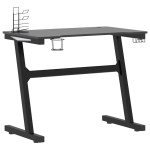 vidaXL Birou de gaming LED cu picioare în formă de Z negru 90x60x75 cm